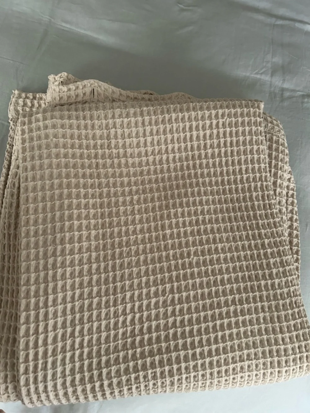 West Elm Beige Waffle Shower Curtain